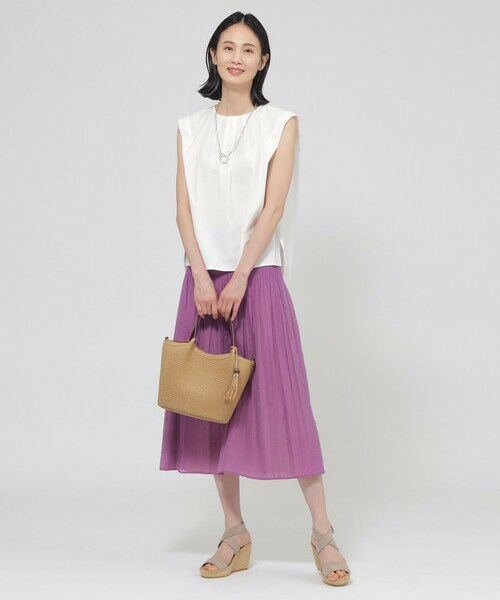 TRANS WORK (大きいサイズ) / トランスワーク (オオキイサイズ) その他トップス | 【L】【ウォッシャブル】トリコットタックデザインカットソー | 詳細1