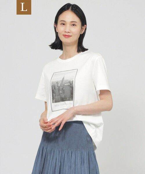 TRANS WORK (大きいサイズ)/トランスワーク (オオキイサイズ) 【L】【ウォッシャブル】コーコランスムースフォトTシャツ オフホワイト 46 TRANS WORK (大きいサイズ)/トランスワーク (オオキイサイズ) 【L】【ウォッシャブル】コーコランスムースフォトTシャツ オフホワイト 46