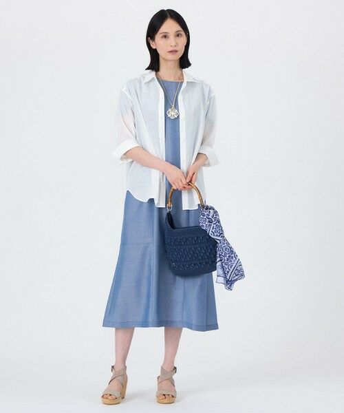 TRANS WORK (大きいサイズ) / トランスワーク (オオキイサイズ) ロング・マキシ丈ワンピース | 【L】【ウォッシャブル】シャルマンダンガリーワンピース | 詳細3