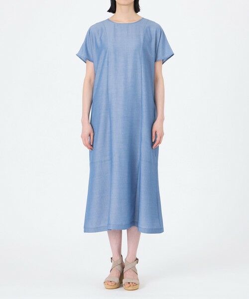 TRANS WORK (大きいサイズ) / トランスワーク (オオキイサイズ) ロング・マキシ丈ワンピース | 【L】【ウォッシャブル】シャルマンダンガリーワンピース | 詳細4