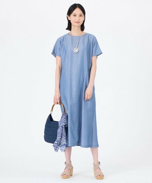 TRANS WORK (大きいサイズ) / トランスワーク (オオキイサイズ) ロング・マキシ丈ワンピース | 【L】【ウォッシャブル】シャルマンダンガリーワンピース | 詳細2