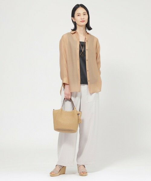 TRANS WORK (大きいサイズ) / トランスワーク (オオキイサイズ) その他トップス | 【L】【WEB・一部店舗限定】【ウォッシャブル】グレーンシアーサテン | 詳細1