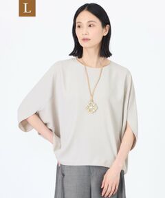 TRANS WORK (大きいサイズ) / トランスワーク (オオキイサイズ) その他トップス | 【L】【ウォッシャブル】【接触冷感】【UV】バックサテンジョーゼットプルオーバーブラウス