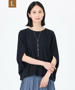 TRANS WORK (大きいサイズ) / トランスワーク (オオキイサイズ) その他トップス | 【L】【ウォッシャブル】【接触冷感】【UV】バックサテンジョーゼットプルオーバーブラウス