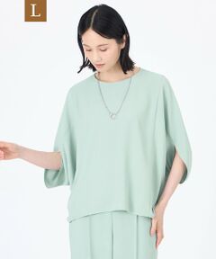 TRANS WORK (大きいサイズ) / トランスワーク (オオキイサイズ) その他トップス | 【L】【ウォッシャブル】【接触冷感】【UV】バックサテンジョーゼットプルオーバーブラウス