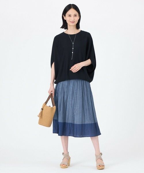 TRANS WORK (大きいサイズ) / トランスワーク (オオキイサイズ) その他トップス | 【L】【ウォッシャブル】【接触冷感】【UV】バックサテンジョーゼットプルオーバーブラウス | 詳細2