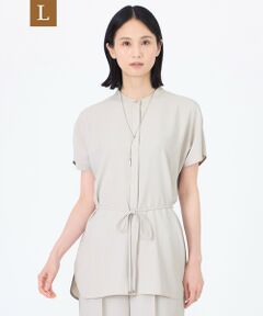 TRANS WORK (大きいサイズ) / トランスワーク (オオキイサイズ) その他トップス | 【L】【ウォッシャブル】【接触冷感】【UV】バックサテンジョーゼットチュニックブラウス