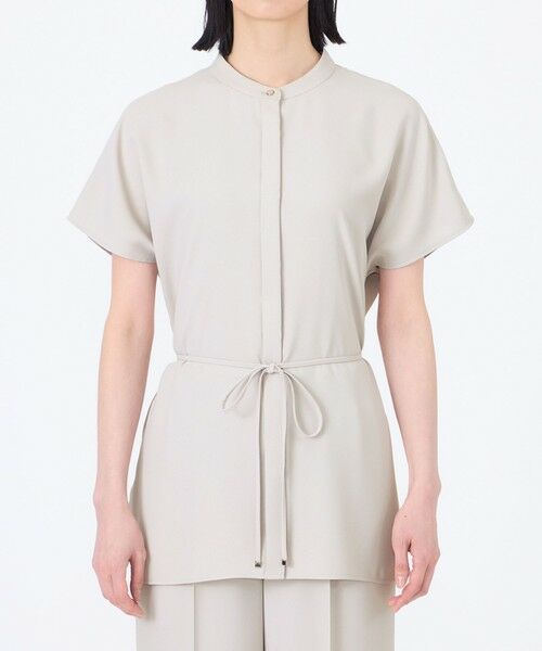 TRANS WORK (大きいサイズ) / トランスワーク (オオキイサイズ) その他トップス | 【L】【ウォッシャブル】【接触冷感】【UV】バックサテンジョーゼットチュニックブラウス | 詳細3