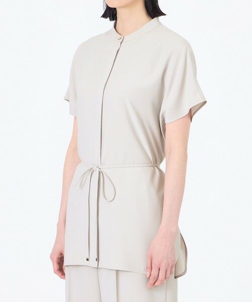 TRANS WORK (大きいサイズ) / トランスワーク (オオキイサイズ) その他トップス | 【L】【ウォッシャブル】【接触冷感】【UV】バックサテンジョーゼットチュニックブラウス | 詳細4