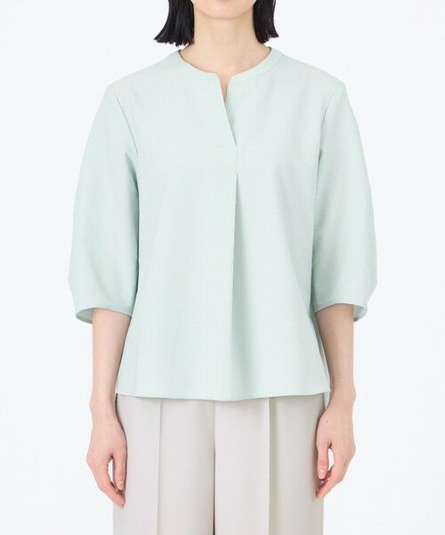 TRANS WORK (大きいサイズ) / トランスワーク (オオキイサイズ) その他トップス | 【L】【ウォッシャブル】【吸水速乾】クールマックスサッカープルオーバーブラウス | 詳細5