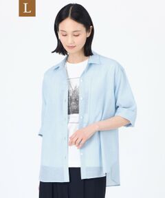 TRANS WORK (大きいサイズ) / トランスワーク (オオキイサイズ) その他トップス | 【L】【接触冷感】【ウォッシャブル】シルキーローンシャツブラウス