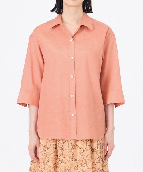 TRANS WORK (大きいサイズ) / トランスワーク (オオキイサイズ) その他トップス | 【L】【接触冷感】【ウォッシャブル】シルキーローンシャツブラウス | 詳細4