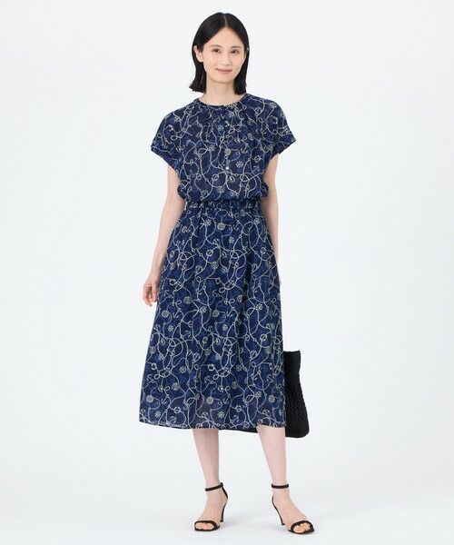 TRANS WORK (大きいサイズ) / トランスワーク (オオキイサイズ) その他トップス | 【L】【ウォッシャブル】ミジンサッカー マリンプリントプルオーバーブラウス | 詳細2