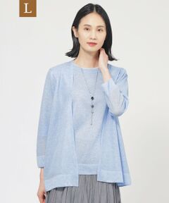 TRANS WORK (大きいサイズ) / トランスワーク (オオキイサイズ) その他トップス | 【L】【ウォッシャブル】ルレックスシアーVネックカーディガン