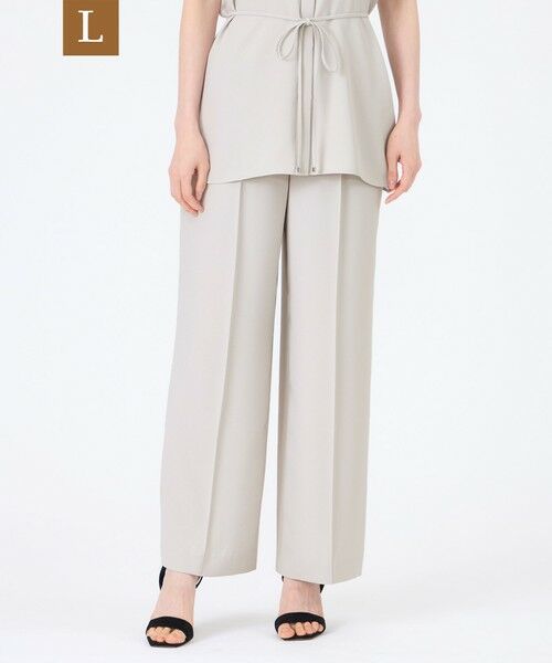 TRANS WORK (大きいサイズ) / トランスワーク (オオキイサイズ) その他パンツ | 【L】【ウォッシャブル】【接触冷感】【UV】バックサテンジョーゼットパンツ(グレー系1)