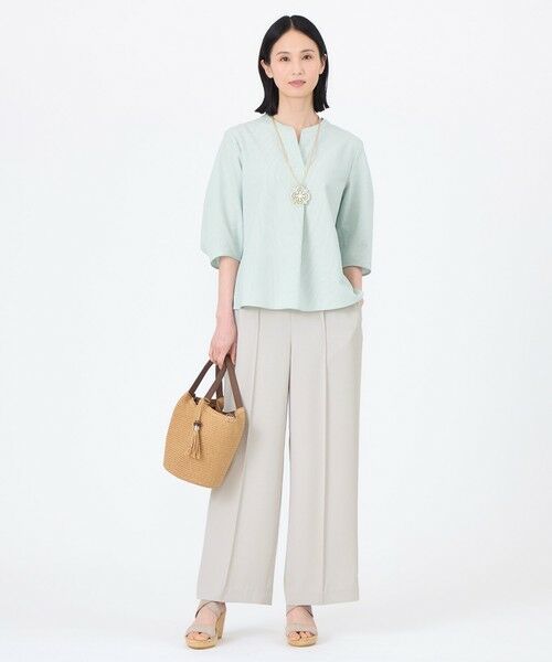 TRANS WORK (大きいサイズ) / トランスワーク (オオキイサイズ) その他パンツ | 【L】【ウォッシャブル】【接触冷感】【UV】バックサテンジョーゼットパンツ | 詳細4