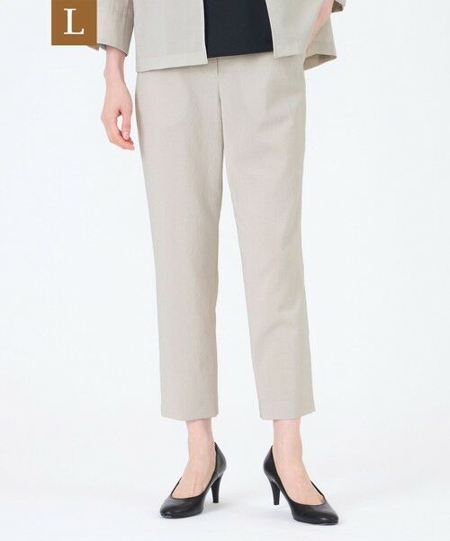 TRANS WORK (大きいサイズ)/トランスワーク (オオキイサイズ) 【L】【ウォッシャブル】【接触冷感】【吸水速乾】ハイカウントワルツパンツ ベージュ 44 TRANS WORK (大きいサイズ)/トランスワーク (オオキイサイズ) 【L】【ウォッシャブル】【接触冷感】【吸水速乾】ハイカウントワルツパンツ ベージュ 44