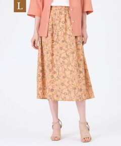 TRANS WORK (大きいサイズ) / トランスワーク (オオキイサイズ) ロング・マキシ丈スカート | 【L】【ウォッシャブル】ミジンサッカー マリンプリントスカート