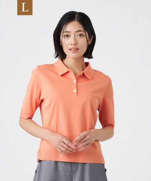 TRANS WORK (大きいサイズ)/トランスワーク (オオキイサイズ) 【L】【ウォッシャブル】セーターマシン オレンジ 44 TRANS WORK (大きいサイズ)/トランスワーク (オオキイサイズ) 【L】【ウォッシャブル】セーターマシン オレンジ 44