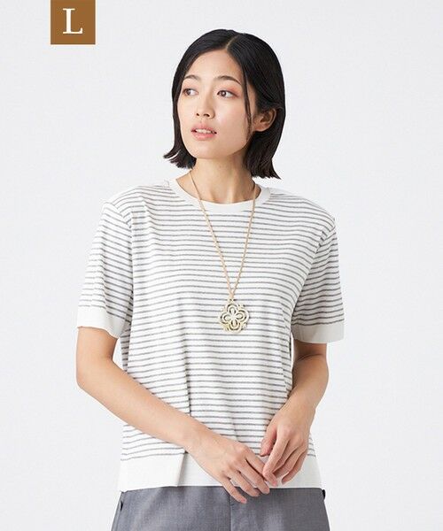 TRANS WORK (大きいサイズ)/トランスワーク (オオキイサイズ) 【L】【ウォッシャブル】セーターマシン グレー系1 44 TRANS WORK (大きいサイズ)/トランスワーク (オオキイサイズ) 【L】【ウォッシャブル】セーターマシン グレー系1 44