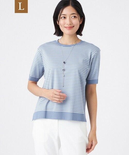 TRANS WORK (大きいサイズ)/トランスワーク (オオキイサイズ) 【L】【ウォッシャブル】セーターマシン ブルー 46 TRANS WORK (大きいサイズ)/トランスワーク (オオキイサイズ) 【L】【ウォッシャブル】セーターマシン ブルー 46