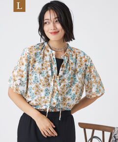 TRANS WORK (大きいサイズ) / トランスワーク (オオキイサイズ) その他トップス | 【L】【ウォッシャブル】フラワープリントブラウス