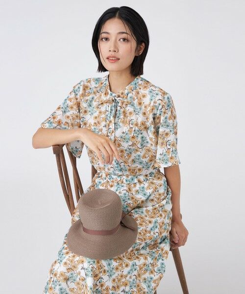 TRANS WORK (大きいサイズ) / トランスワーク (オオキイサイズ) その他トップス | 【L】【ウォッシャブル】フラワープリントブラウス | 詳細4