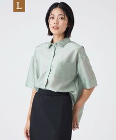 TRANS WORK (大きいサイズ) / トランスワーク (オオキイサイズ) その他トップス | 【L】【接触冷感・ウォッシャブル】ブライトシアーブラウス