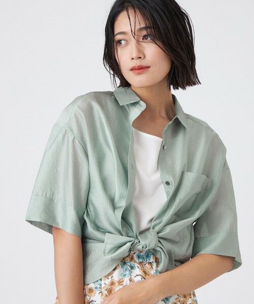 TRANS WORK (大きいサイズ) / トランスワーク (オオキイサイズ) その他トップス | 【L】【接触冷感・ウォッシャブル】ブライトシアーブラウス | 詳細5