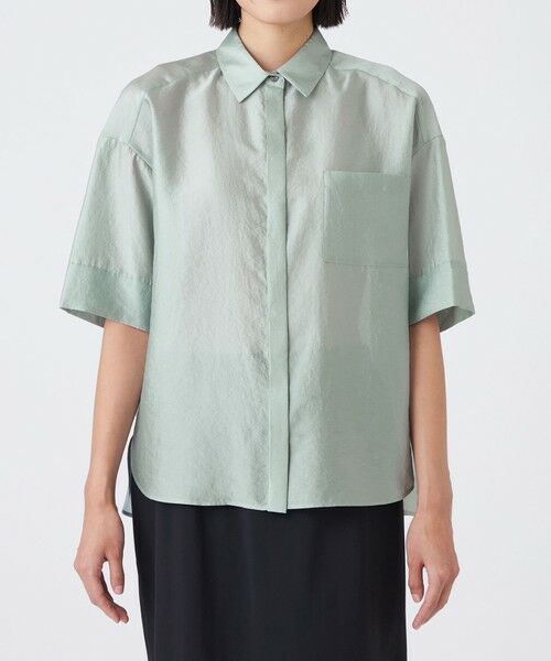 TRANS WORK (大きいサイズ) / トランスワーク (オオキイサイズ) その他トップス | 【L】【接触冷感・ウォッシャブル】ブライトシアーブラウス | 詳細6