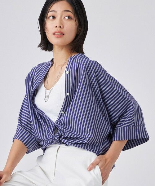 TRANS WORK (大きいサイズ) / トランスワーク (オオキイサイズ) その他トップス | 【L】【ウォッシャブル】T/Cストライプ天竺シャツ | 詳細6