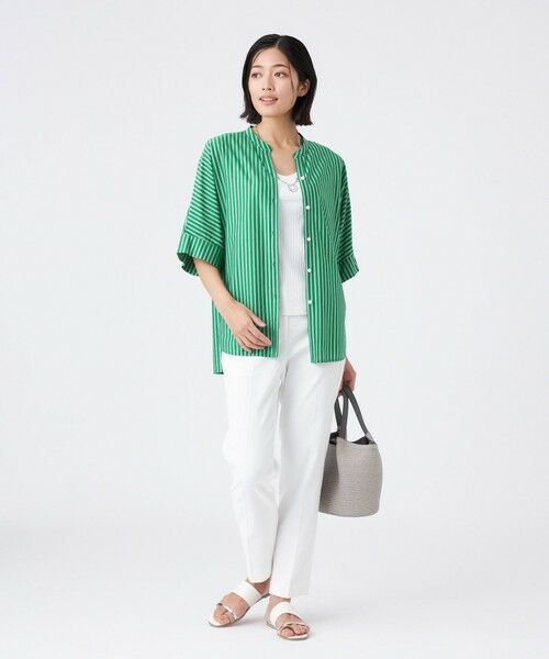 TRANS WORK (大きいサイズ) / トランスワーク (オオキイサイズ) その他トップス | 【L】【ウォッシャブル】T/Cストライプ天竺シャツ | 詳細7