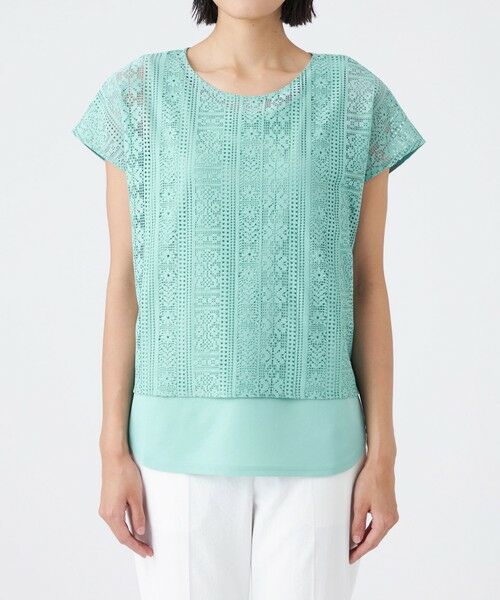 TRANS WORK (大きいサイズ) / トランスワーク (オオキイサイズ) その他トップス | 【L】【接触冷感・吸水速乾・抗菌防臭・UV・ウォッシャブル】コンパクト40Gポンチ×ラッセルレース | 詳細7