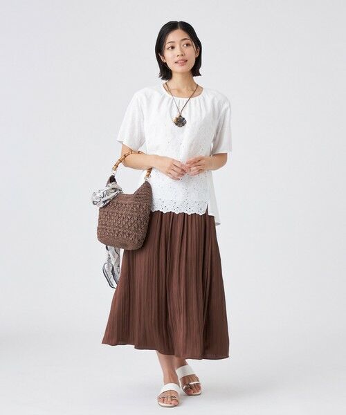 TRANS WORK (大きいサイズ) / トランスワーク (オオキイサイズ) その他トップス | 【L】【ウォッシャブル】カットワークレースコンビ | 詳細1