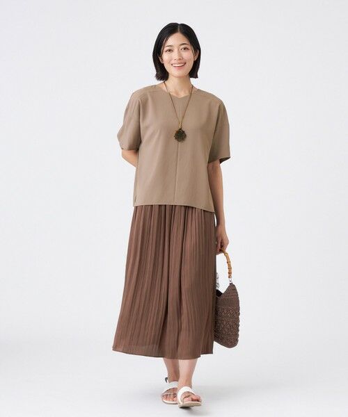 TRANS WORK (大きいサイズ) / トランスワーク (オオキイサイズ) ロング・マキシ丈スカート | 【L】【ウォッシャブル】プリーツ調バックサテンスカート | 詳細6