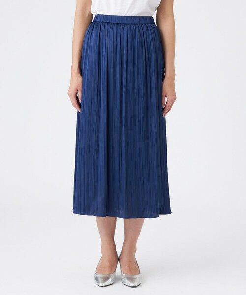 TRANS WORK (大きいサイズ) / トランスワーク (オオキイサイズ) ロング・マキシ丈スカート | 【L】【ウォッシャブル】プリーツ調バックサテンスカート | 詳細7