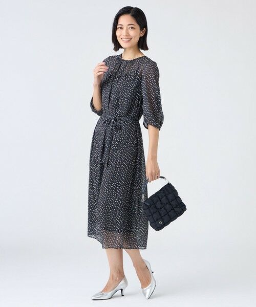 TRANS WORK (大きいサイズ) / トランスワーク (オオキイサイズ) ロング・マキシ丈ワンピース | 【L】【ウォッシャブル】ドットクレープワンピース | 詳細2