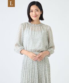 TRANS WORK (大きいサイズ) / トランスワーク (オオキイサイズ) その他トップス | 【L】【ウォッシャブル】ドットクレープブラウス