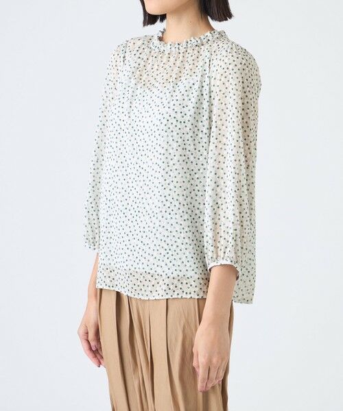 TRANS WORK (大きいサイズ) / トランスワーク (オオキイサイズ) その他トップス | 【L】【ウォッシャブル】ドットクレープブラウス | 詳細4