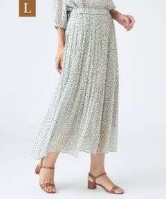 TRANS WORK (大きいサイズ) / トランスワーク (オオキイサイズ) ロング・マキシ丈スカート | 【L】【ウォッシャブル】ドットクレープスカート