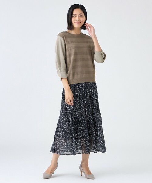 TRANS WORK (大きいサイズ) / トランスワーク (オオキイサイズ) ロング・マキシ丈スカート | 【L】【ウォッシャブル】ドットクレープスカート | 詳細2