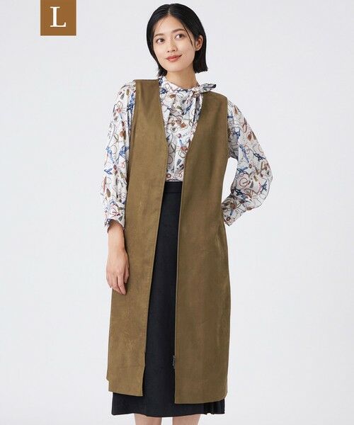 TRANS WORK (大きいサイズ)/トランスワーク (オオキイサイズ) 【L】【ウォッシャブル】ストレッチスエードジャケット ブラウン 44 TRANS WORK (大きいサイズ)/トランスワーク (オオキイサイズ) 【L】【ウォッシャブル】ストレッチスエードジャケット ブラウン 44