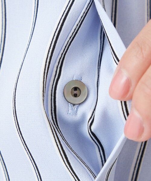 TRANS WORK (大きいサイズ) / トランスワーク (オオキイサイズ) その他トップス | 【L】【ウォッシャブル】バックサテンストライプブラウス | 詳細8