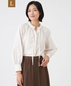 TRANS WORK (大きいサイズ) / トランスワーク (オオキイサイズ) その他トップス | 【L】【ウォッシャブル/吸水速乾/防シワ】ギンガムサッカーブラウス