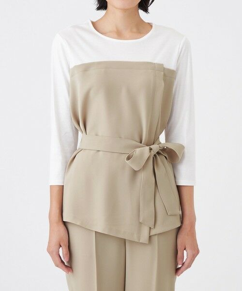 TRANS WORK (大きいサイズ) / トランスワーク (オオキイサイズ) その他トップス | 【L】【ウォッシャブル】ドライダブルクロス×スムースコンビカットソー | 詳細3