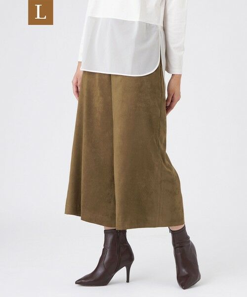 TRANS WORK (大きいサイズ)/トランスワーク (オオキイサイズ) 【L】【ウォッシャブル】ストレッチスエードパンツ ブラウン 46 TRANS WORK (大きいサイズ)/トランスワーク (オオキイサイズ) 【L】【ウォッシャブル】ストレッチスエードパンツ ブラウン 46