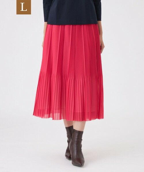 TRANS WORK (大きいサイズ)/トランスワーク (オオキイサイズ) 【L】【ウォッシャブル】シアートリコットスカート ピンク系2 44 TRANS WORK (大きいサイズ)/トランスワーク (オオキイサイズ) 【L】【ウォッシャブル】シアートリコットスカート ピンク系2 44