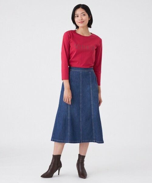 TRANS WORK (大きいサイズ) / トランスワーク (オオキイサイズ) ロング・マキシ丈スカート | 【L】【ウォッシャブル】ストレッチデニムライトスカート | 詳細1