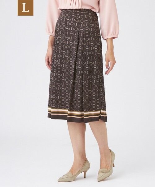 TRANS WORK (大きいサイズ)/トランスワーク (オオキイサイズ) 【L】【吸水速乾・UV・接触冷感・ウォッシャブル】ビットエアファインスカート ブラウン6 46