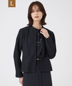 TRANS WORK (大きいサイズ) / トランスワーク (オオキイサイズ) テーラードジャケット | 【L】【ウォッシャブル】ペーパーヤーンファンシージャケット